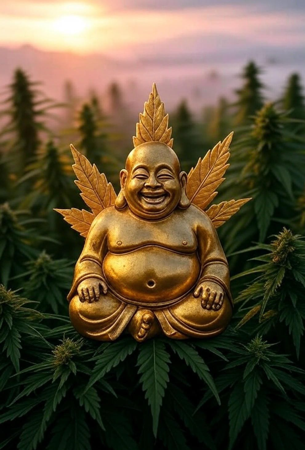 Buddha in field